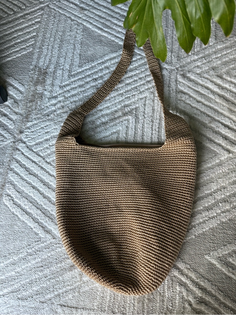 Crochet Crossbody Bag in Natural Tan - Picture 11 of 13